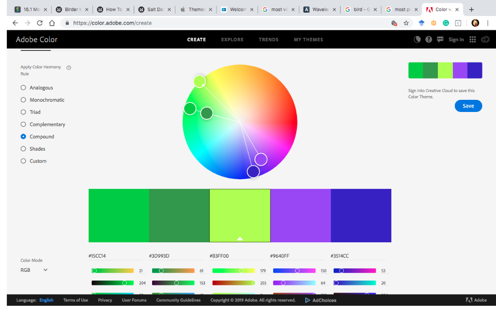 Final color palette selection