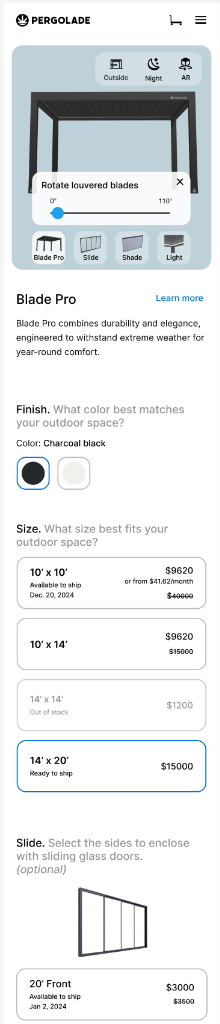 Mobile Configurator - Selection