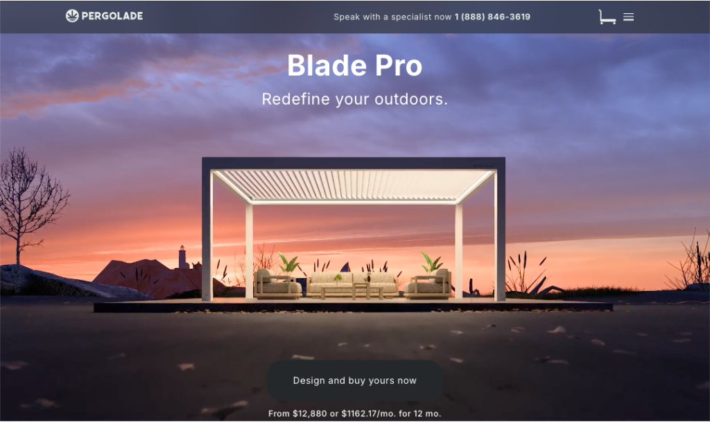 Pergolade Blade Pro Homepage